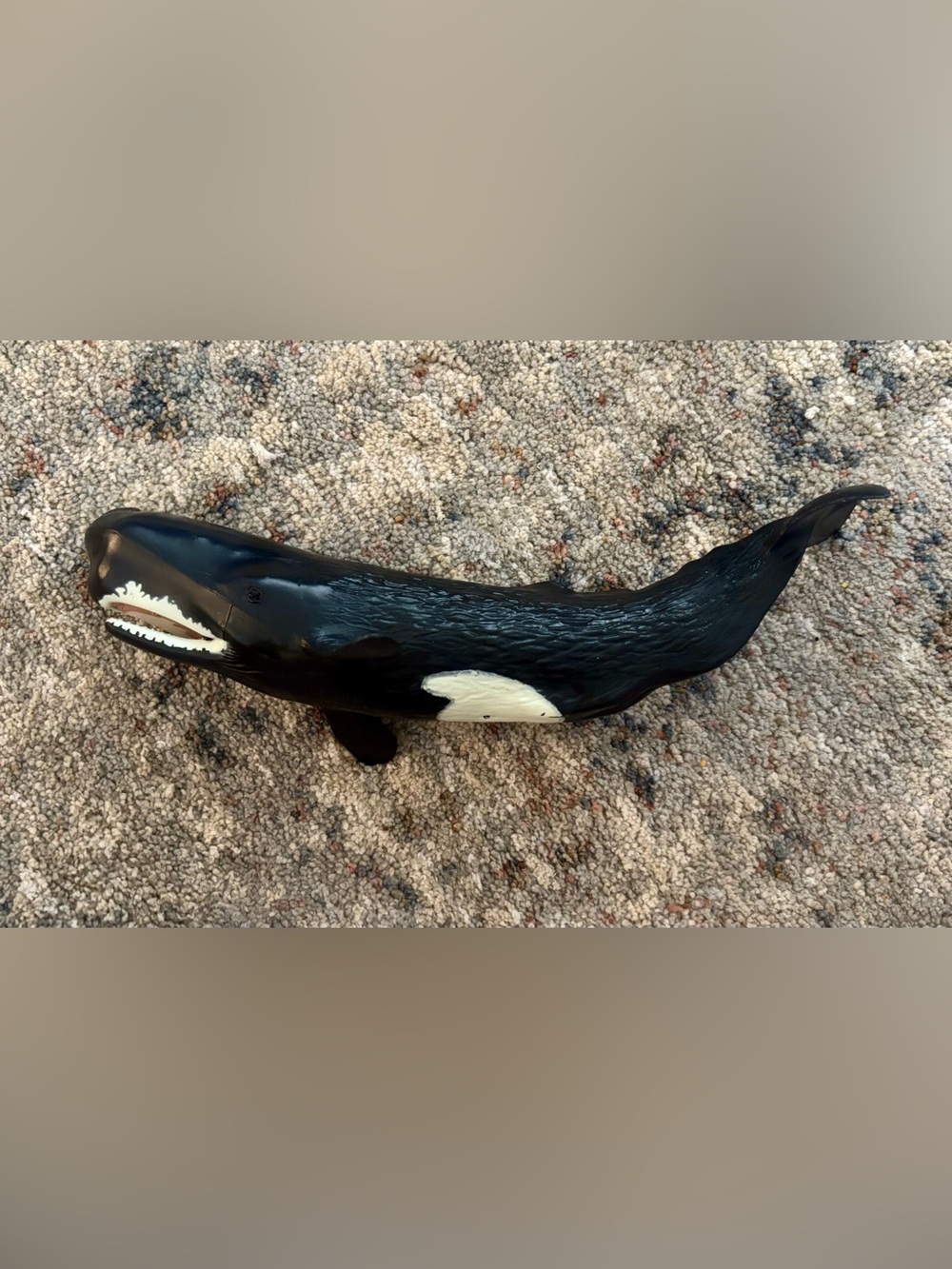 Sperm Whale Monterey Bay Aquarium Figurine 12” Long Safari Ltd 1992 Hard Rubber